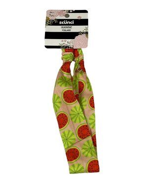 Scunci Watermelon Print Head Wrap Pink Green Graphic Headband